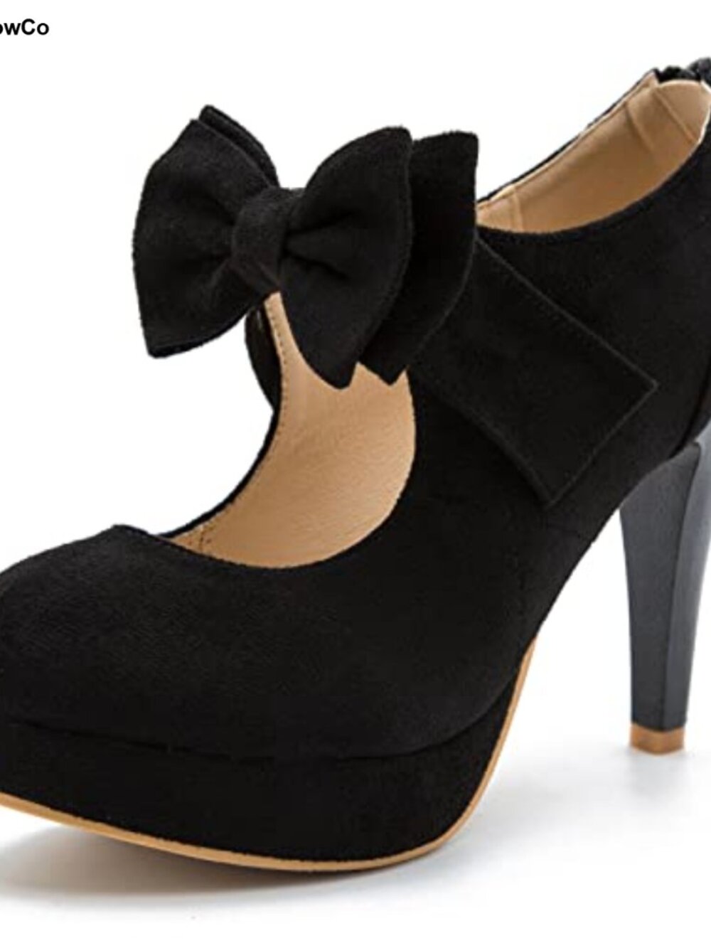 Platform Mary Jane Pumps High Heel Bow Zip Closure